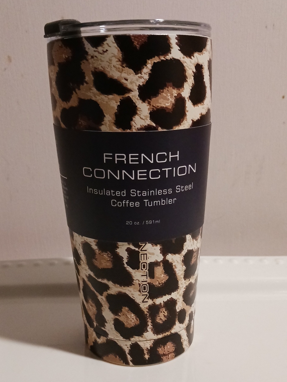 French Connection ⚜️ Insulated Stainless Steel Tumbler Lopard Print 🐆 20oz.